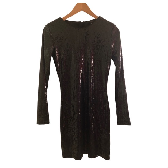 [F21] Black Long Sleeve Sequin Dress - Picture 2 of 8
